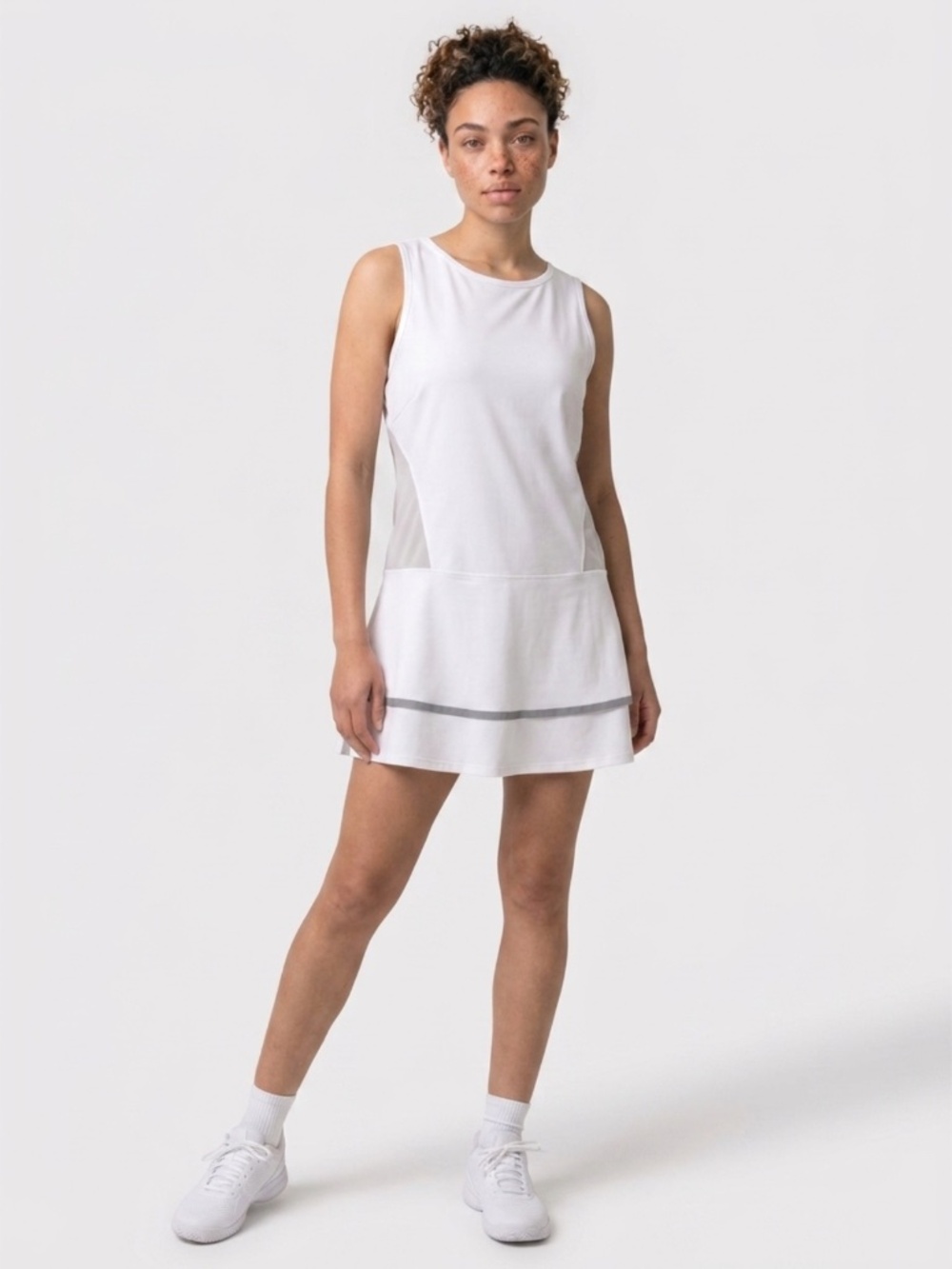 Lolë White Athletic Dress – Sz Large – Tennis or Pickleball Style – Mesh Panels